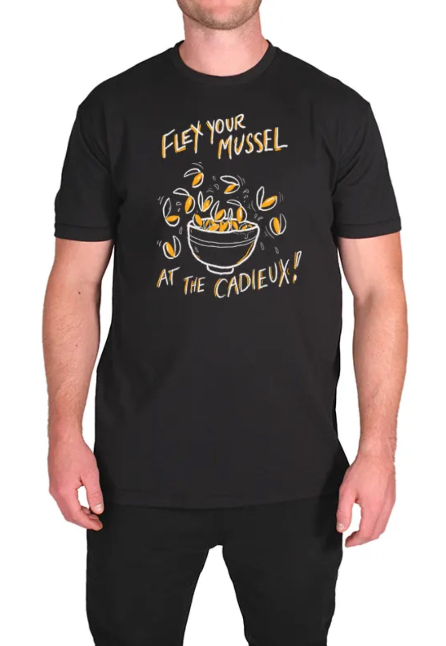 Flex Your Mussel at The Cadieux T-Shirt (black)